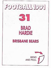 1991 Select AFL Stickers #31 Brad Hardie Back